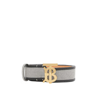 Ceinture en toile et cuir Monogram - Black