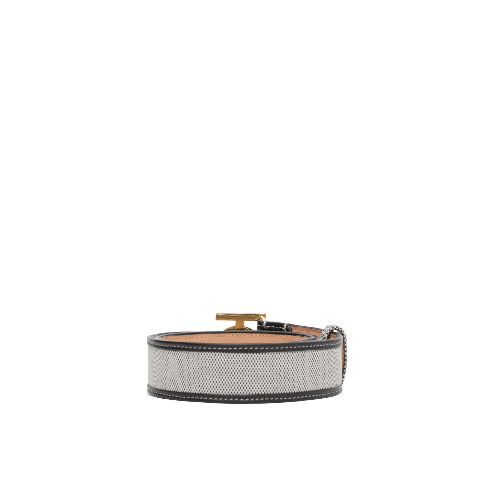 Ceinture en toile et cuir Monogram - Black