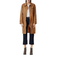 Manteau en toile technique avec logo appliqué - Camel