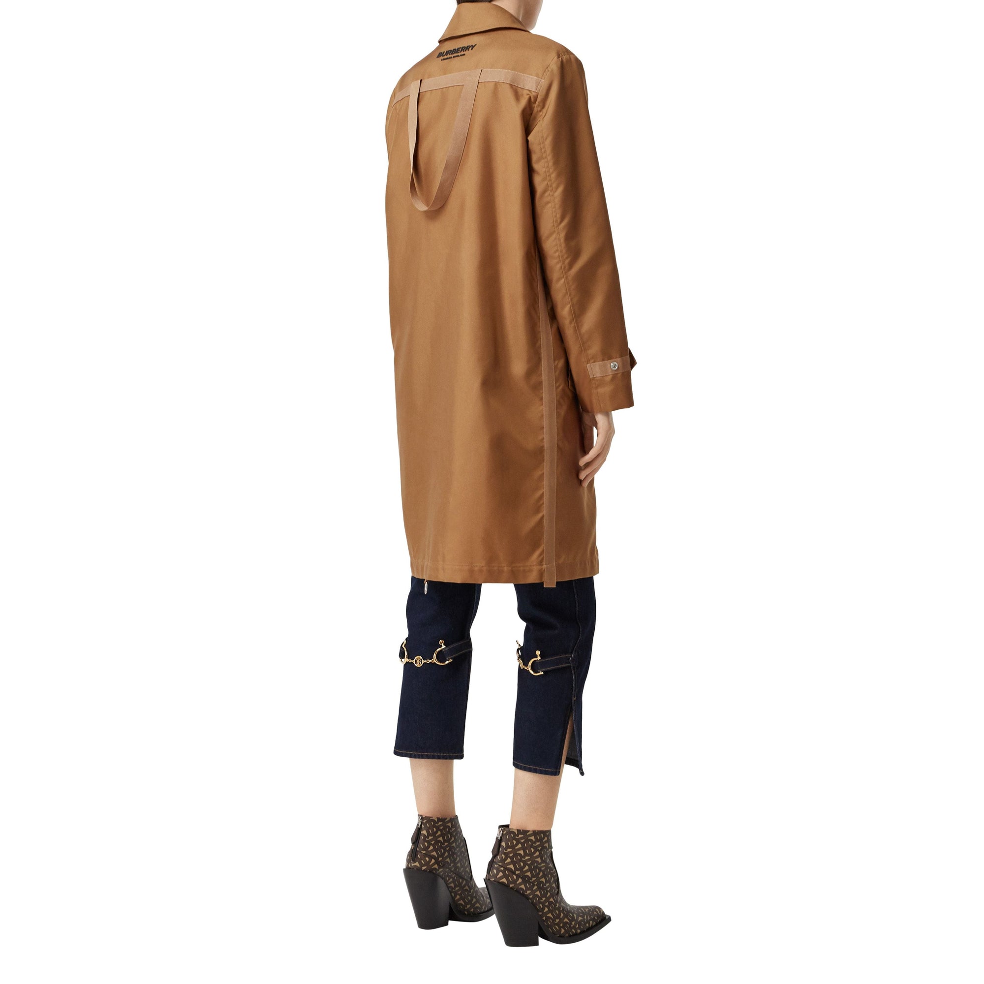 Manteau en toile technique avec logo appliqué - Camel