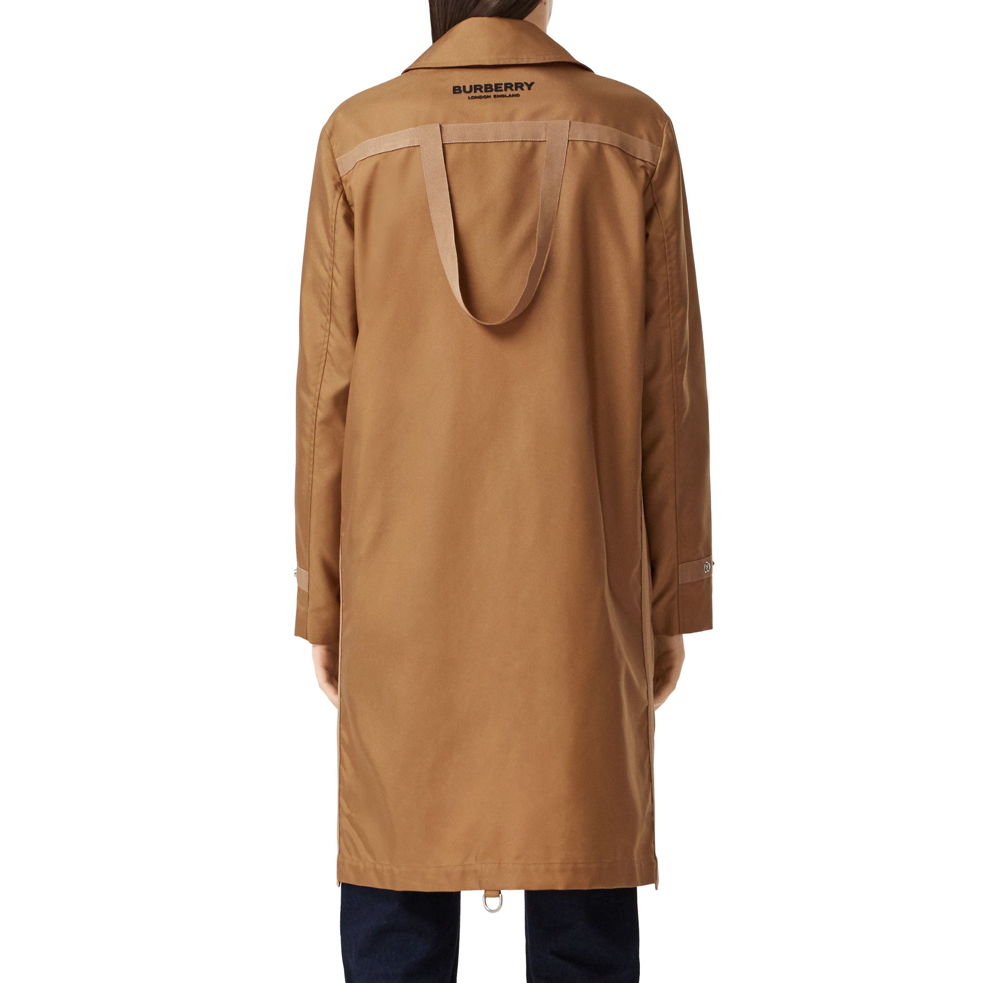 Manteau en toile technique avec logo appliqué - Camel