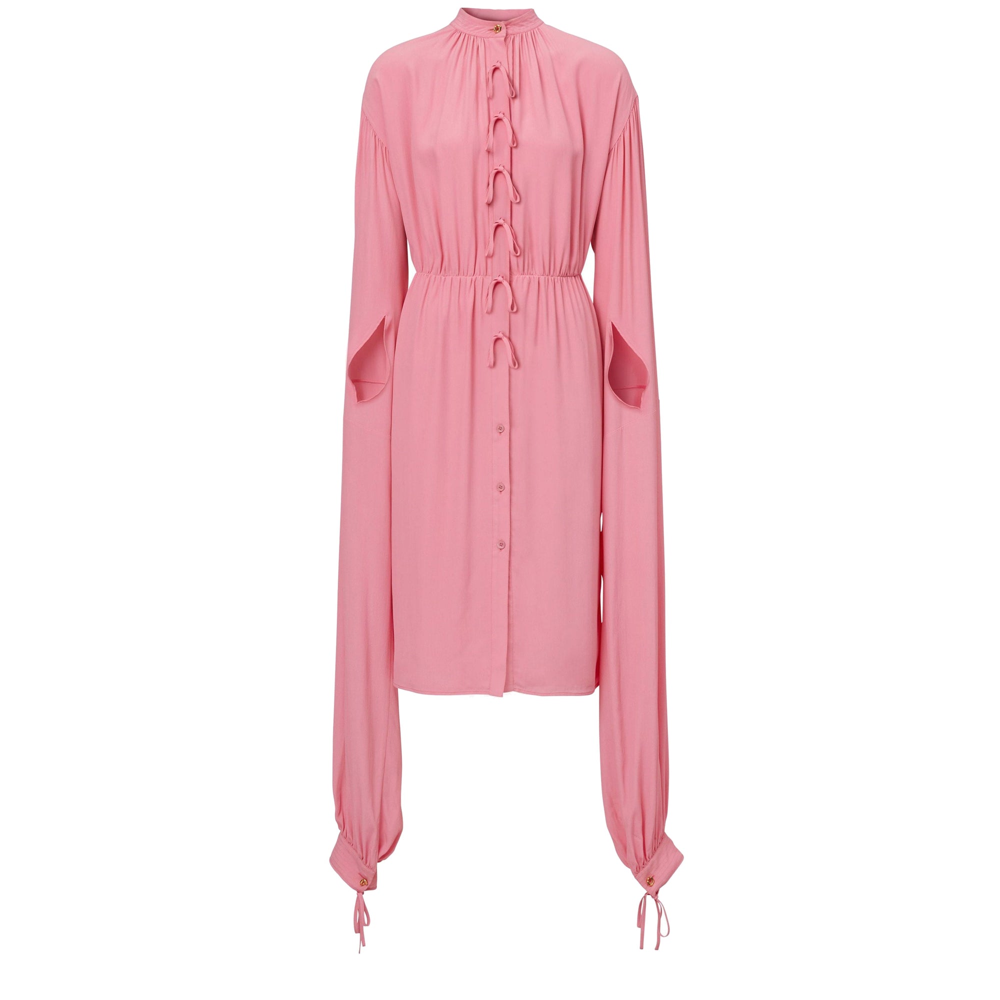 Robe à manches repliables en crêpe de soie de Chine - Bubblegum Pink