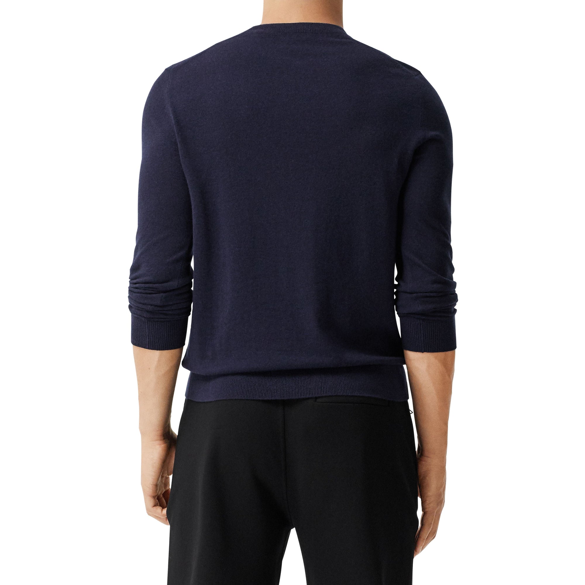 Pull en cachemire à motif monogramme - Navy