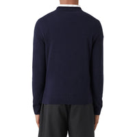 Pull en cachemire à motif monogramme - Navy