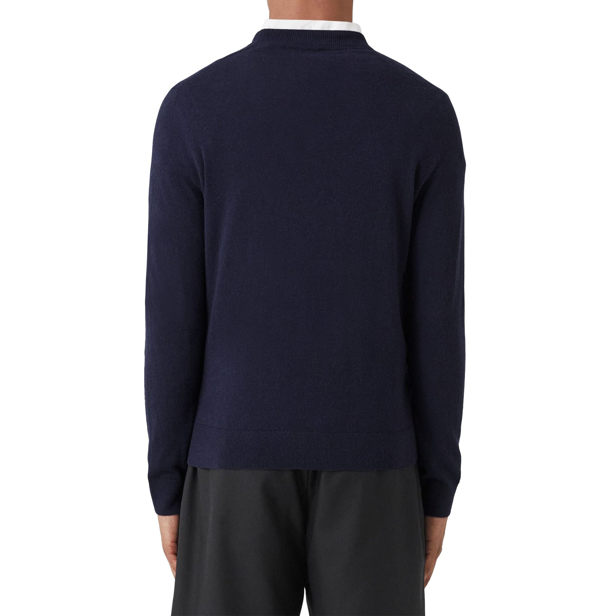 Pull en cachemire à motif monogramme - Navy