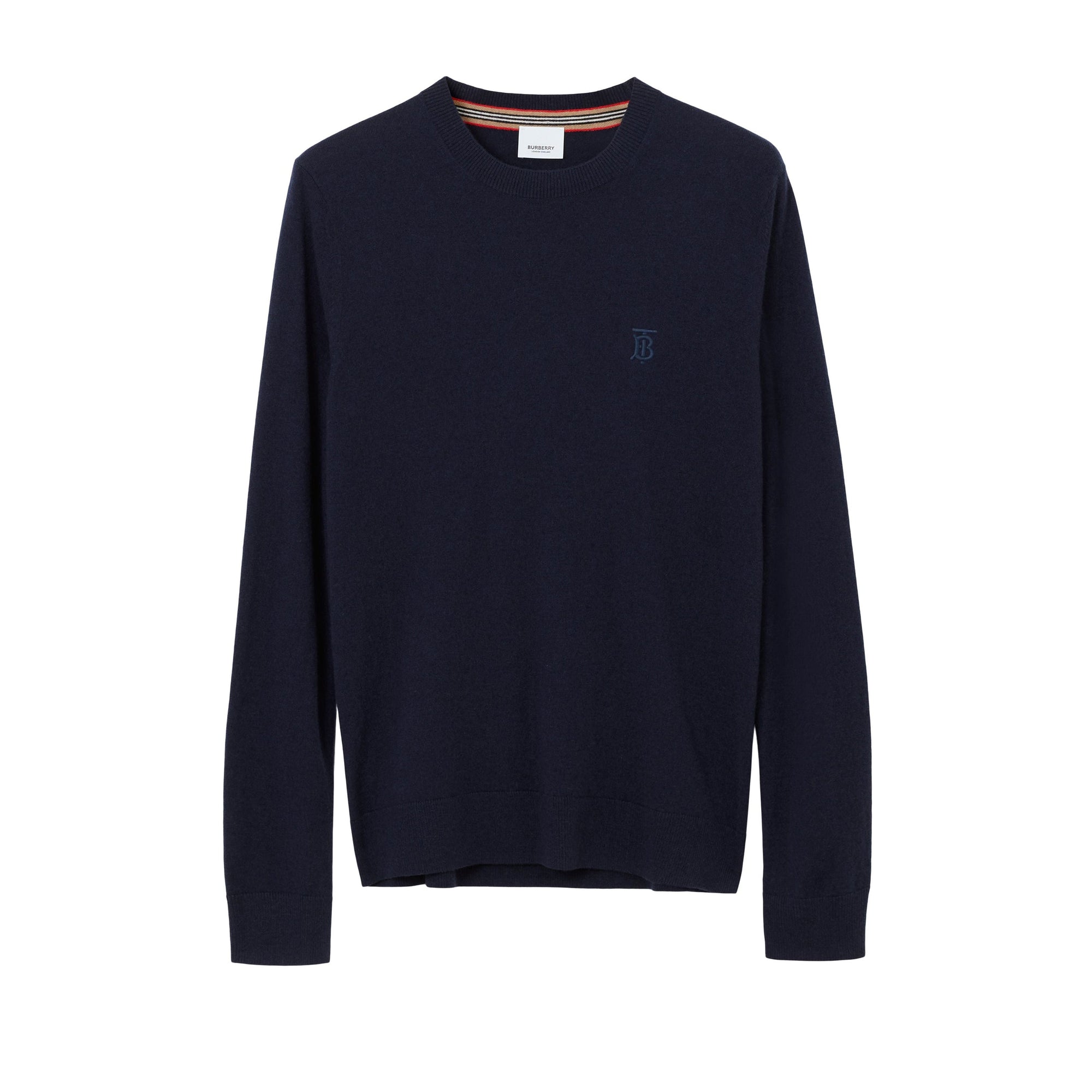 Pull en cachemire à motif monogramme - Navy