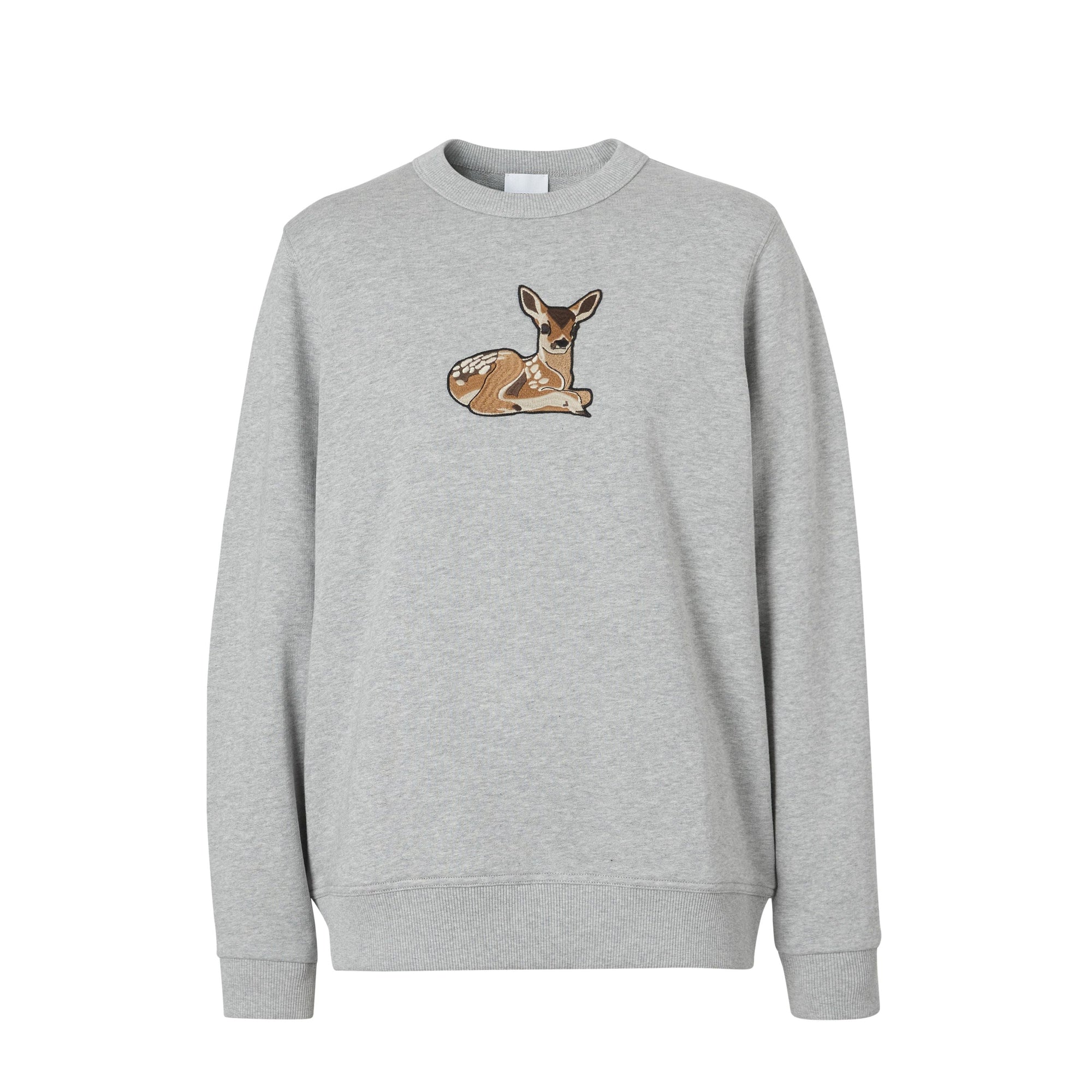 Sweat-shirt oversize en coton à motif daim - Pale Grey Melange