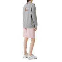 Sweat-shirt oversize en coton à motif daim - Pale Grey Melange