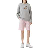 Sweat-shirt oversize en coton à motif daim - Pale Grey Melange