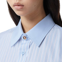 Chemise oversize en coton rayée - Pale Blue