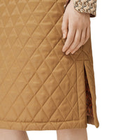 Jupe trapèze matelassée en sergé - Camel