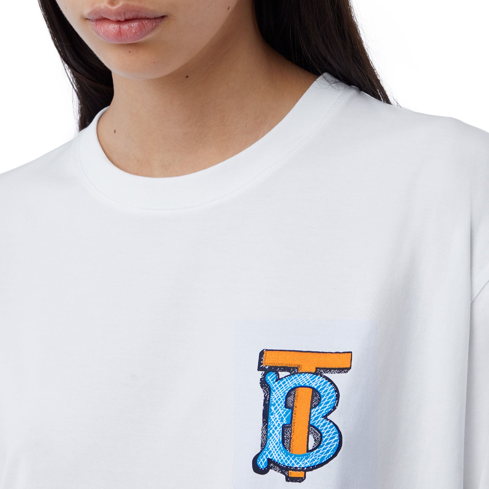 T-shirt monogrammeen coton - White
