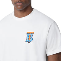 T-shirt monogrammeen coton - White