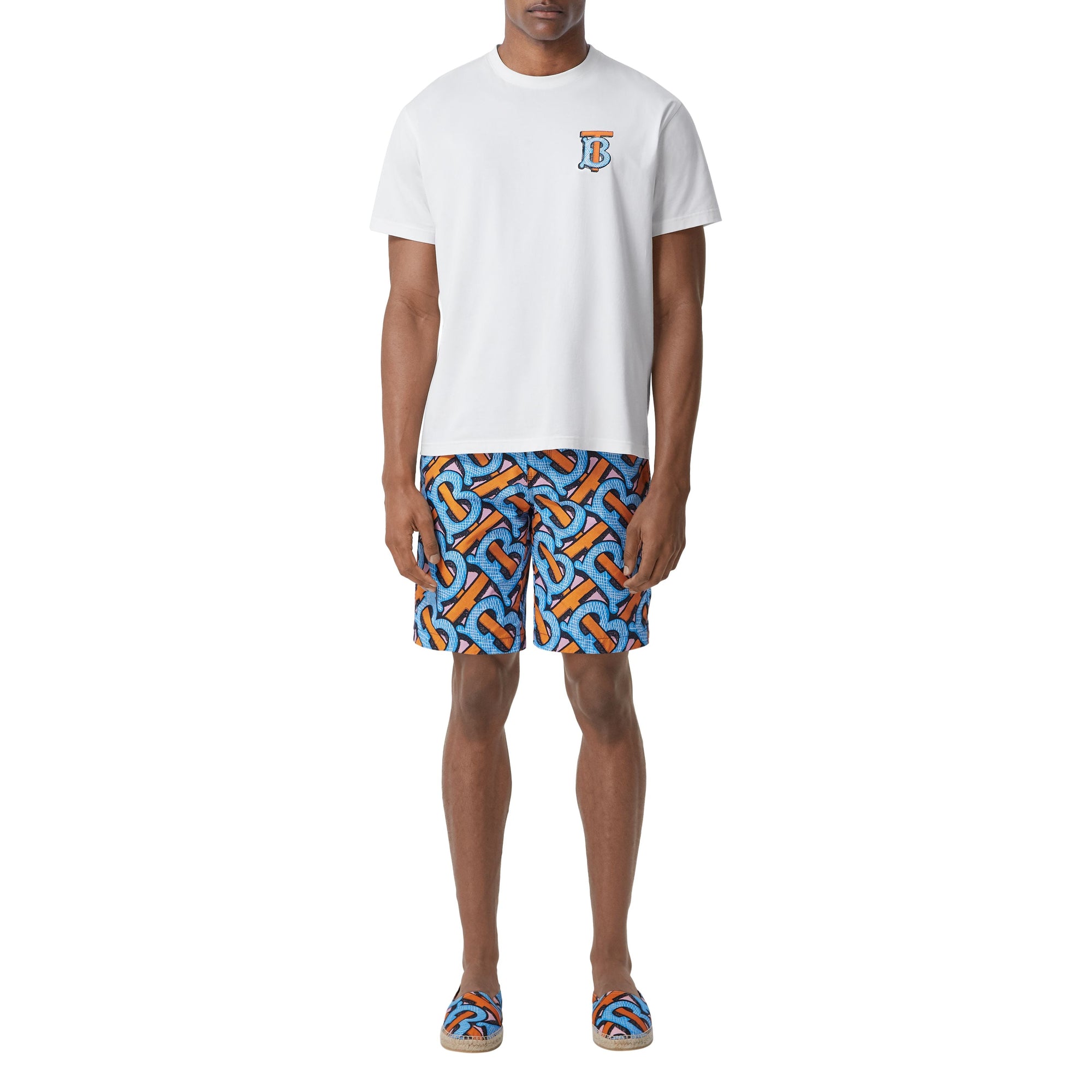 T-shirt monogrammeen coton - White