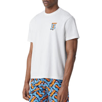 T-shirt monogrammeen coton - White