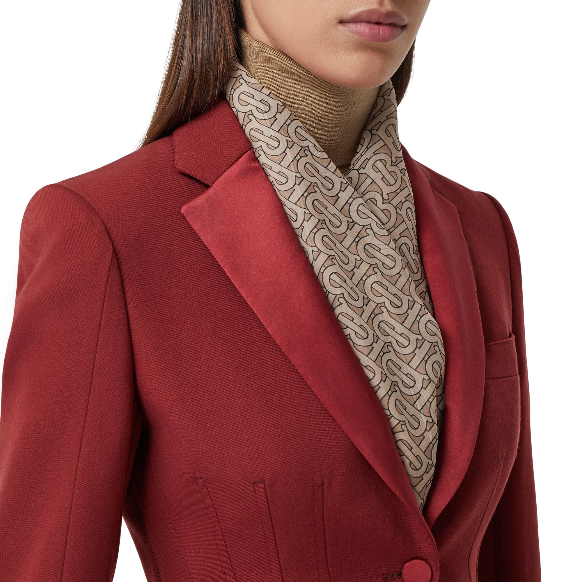 Foulard en mousseline de soie Monogram - Pale Camel