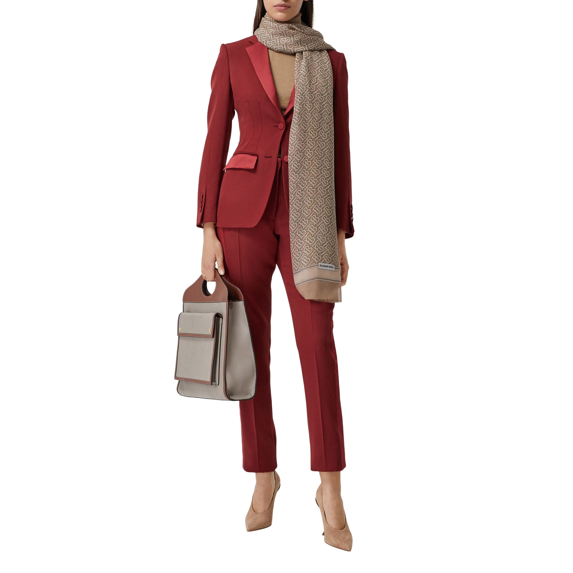 Foulard en mousseline de soie Monogram - Pale Camel