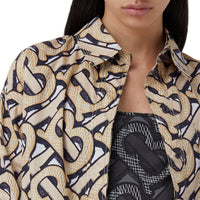 Chemise oversize en popeline de coton Monogram - Dark Beige