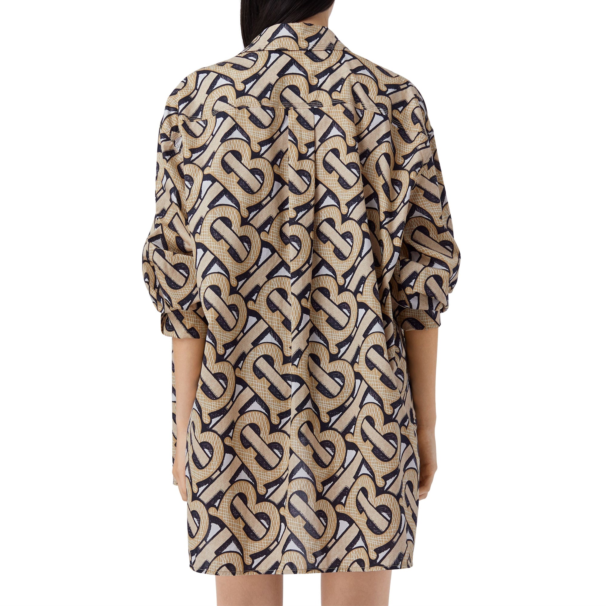 Chemise oversize en popeline de coton Monogram - Dark Beige