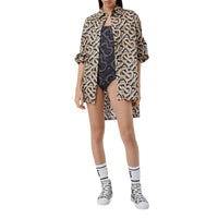 Chemise oversize en popeline de coton Monogram - Dark Beige