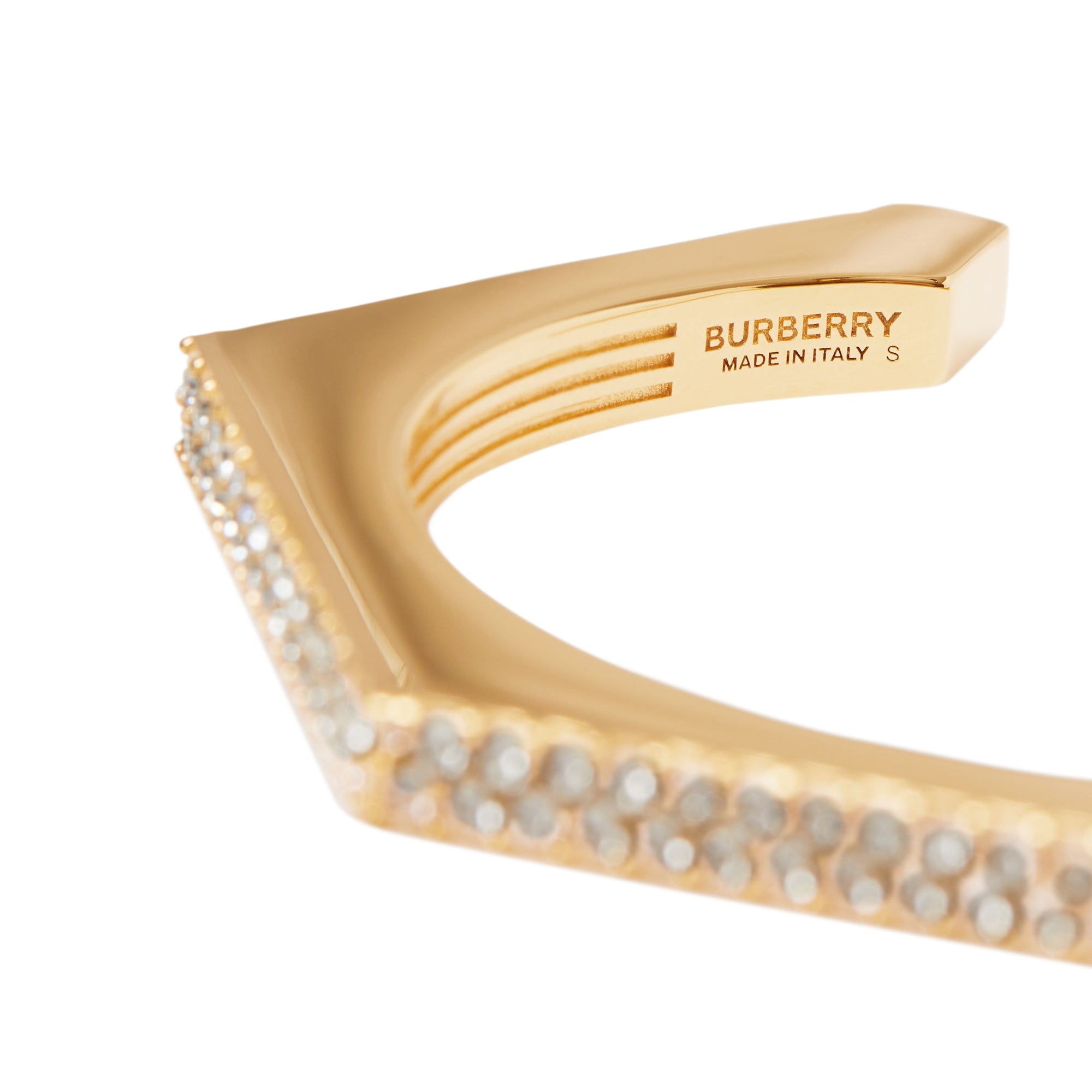 Bracelet manchette écrou plaqué or avec cristaux - Light Gold & Crystal