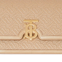 Petit sac TB en cuir Monogram matelassé - Honey