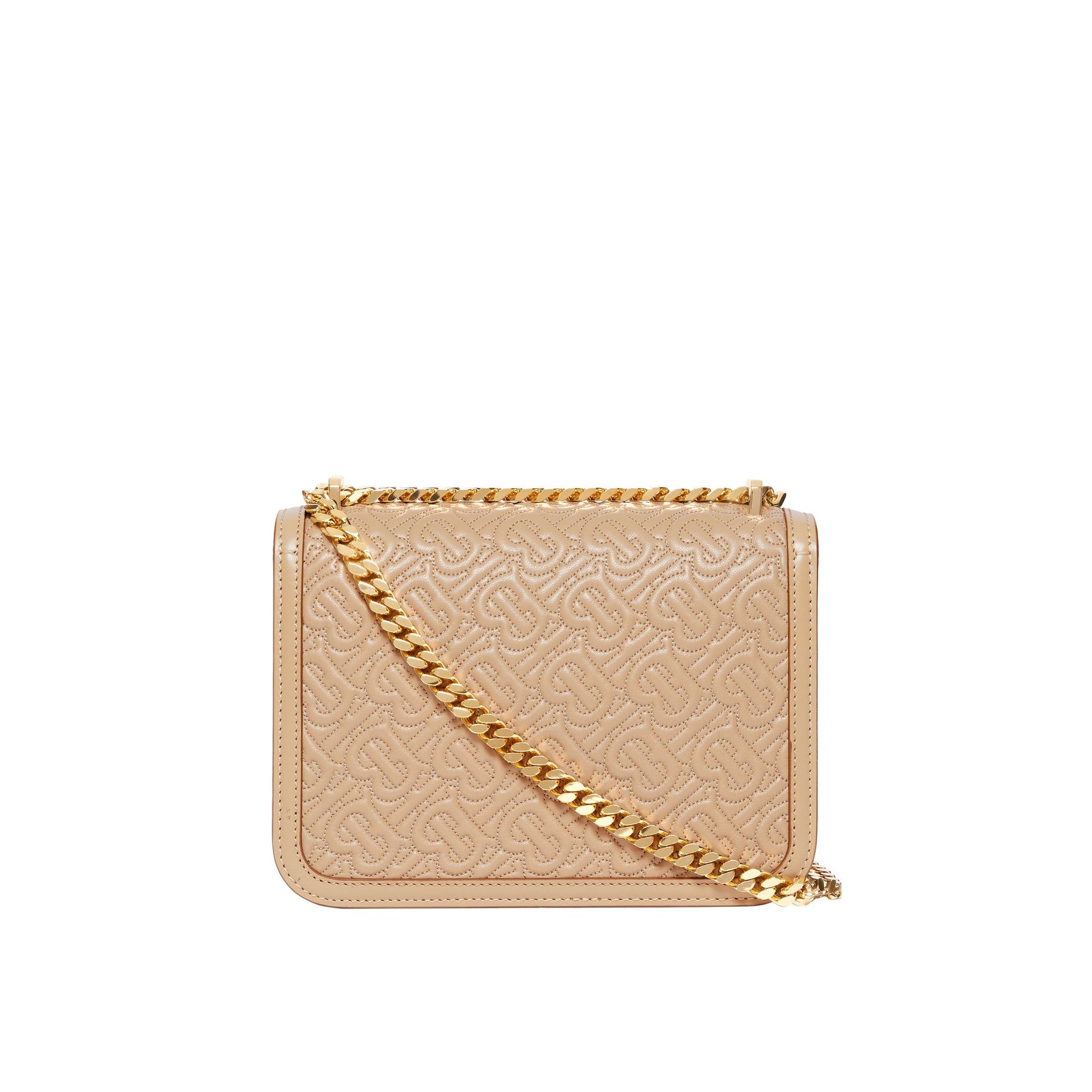 Petit sac TB en cuir Monogram matelassé - Honey