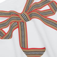 T-shirt en coton avec nœud à rayures iconiques - White