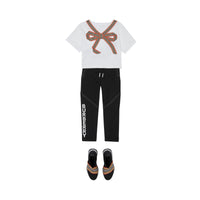 T-shirt en coton avec nœud à rayures iconiques - White