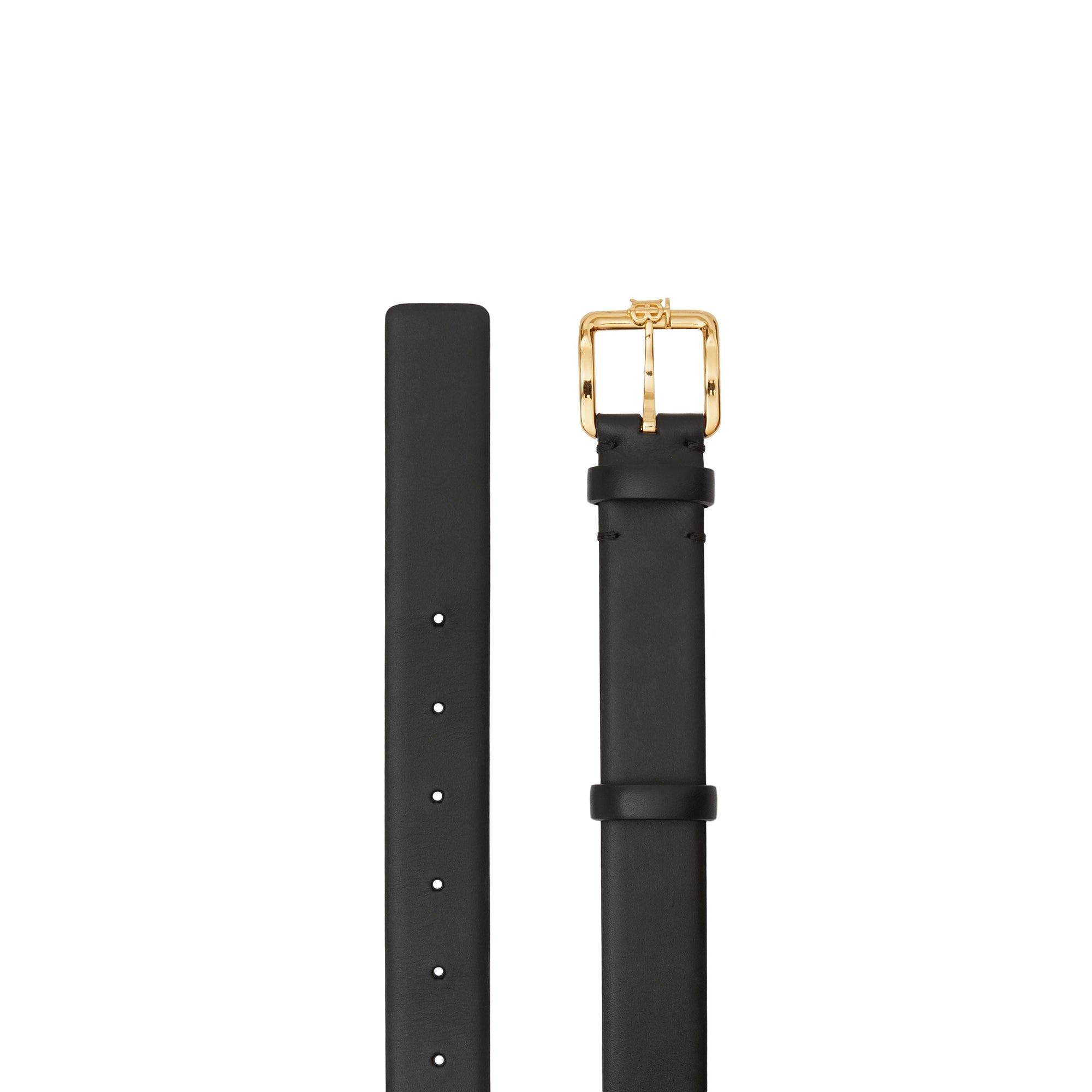 Ceinture Classique en cuir Monogram - Black & Light Gold