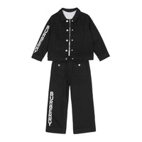 Jean en denim japonais avec logo - Black