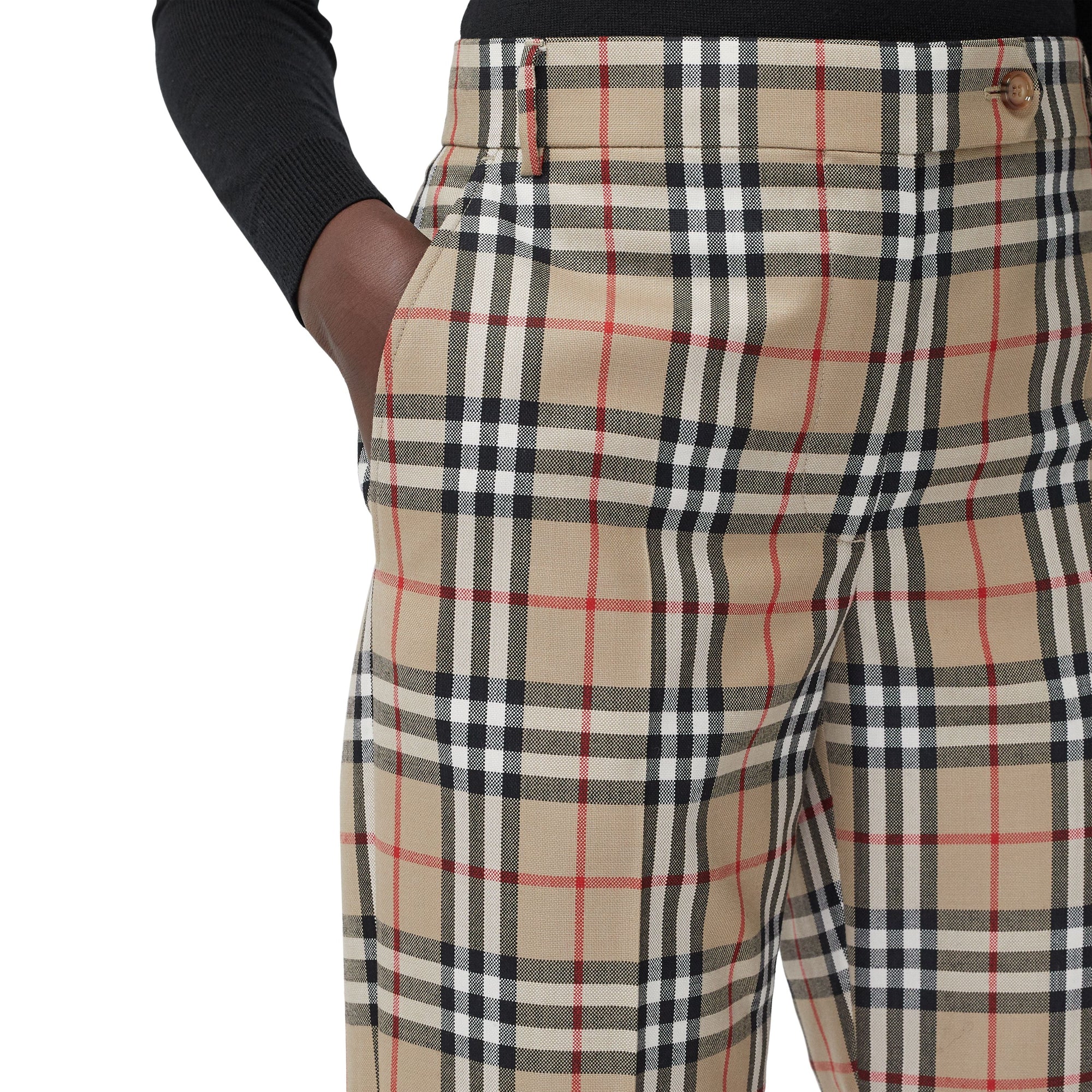 Pantalon tailleur en laine Vintage Check - Archive Beige Check