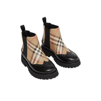 Bottines Chelsea en cuir à motif Vintage check - Archive Beige