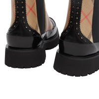 Bottines Chelsea en cuir à motif Vintage check - Archive Beige