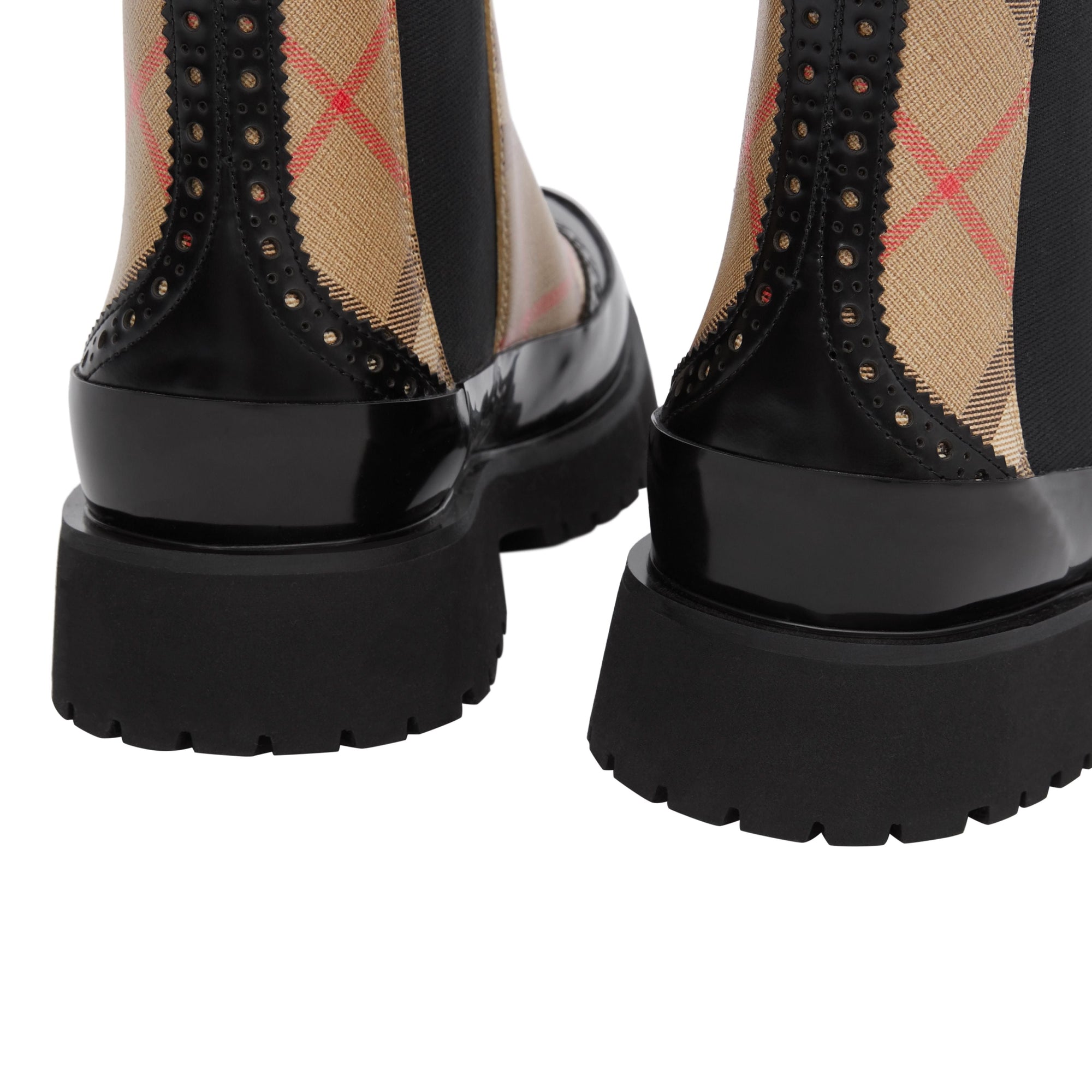 Bottines Chelsea en cuir à motif Vintage check - Archive Beige