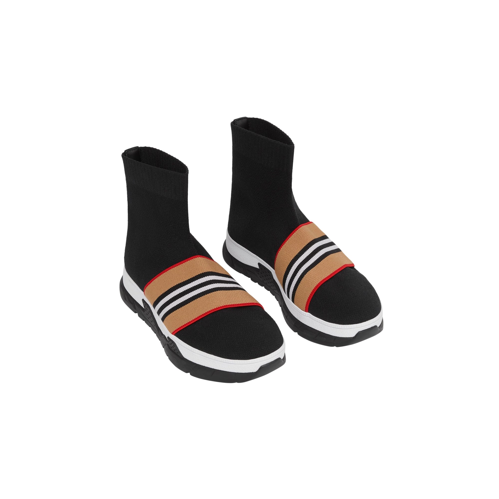 Sneakers en tricot stretch à rayures iconiques - Black