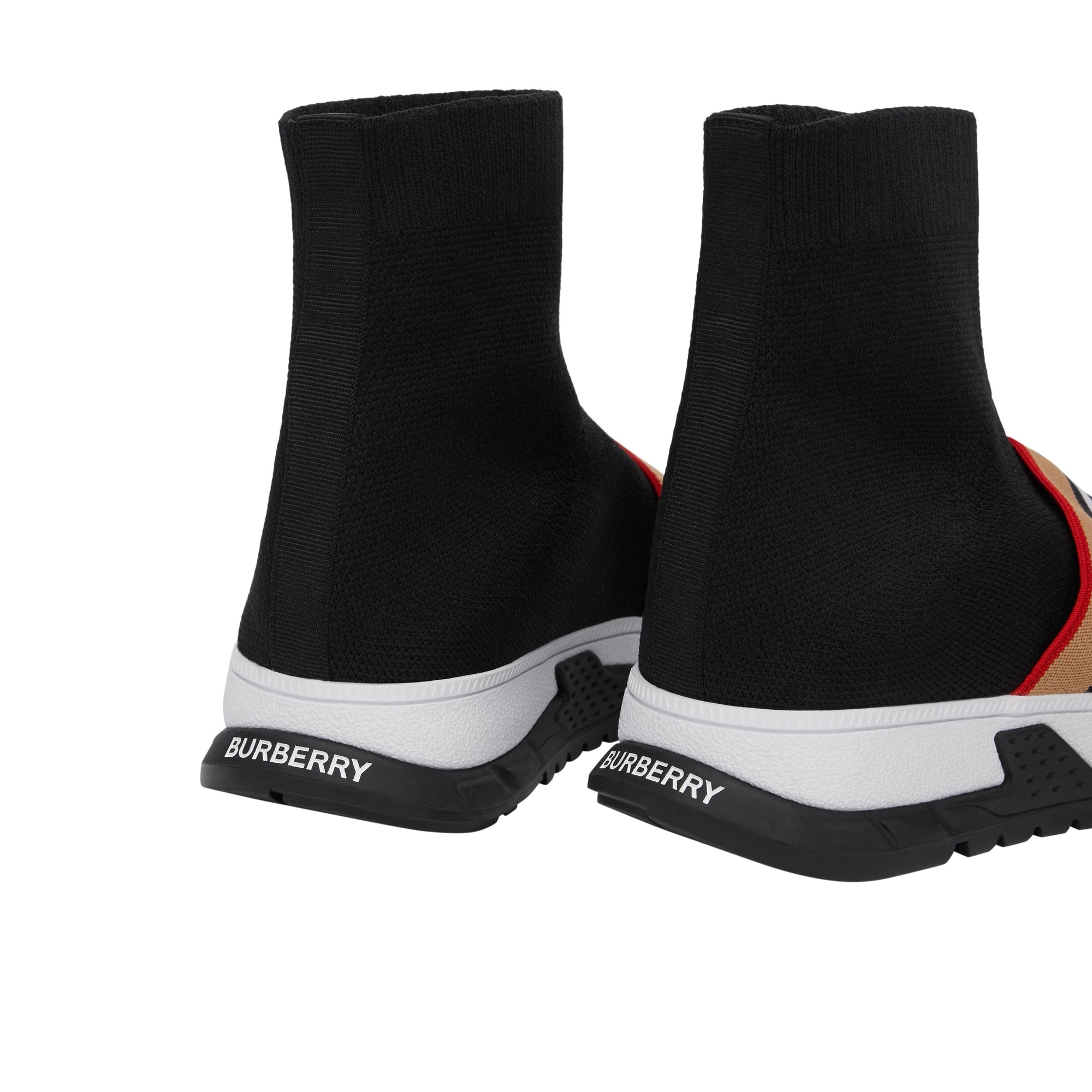 Sneakers en tricot stretch à rayures iconiques - Black