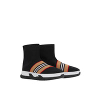 Sneakers en tricot stretch à rayures iconiques - Black