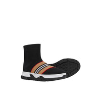 Sneakers en tricot stretch à rayures iconiques - Black