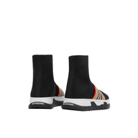 Sneakers en tricot stretch à rayures iconiques - Black