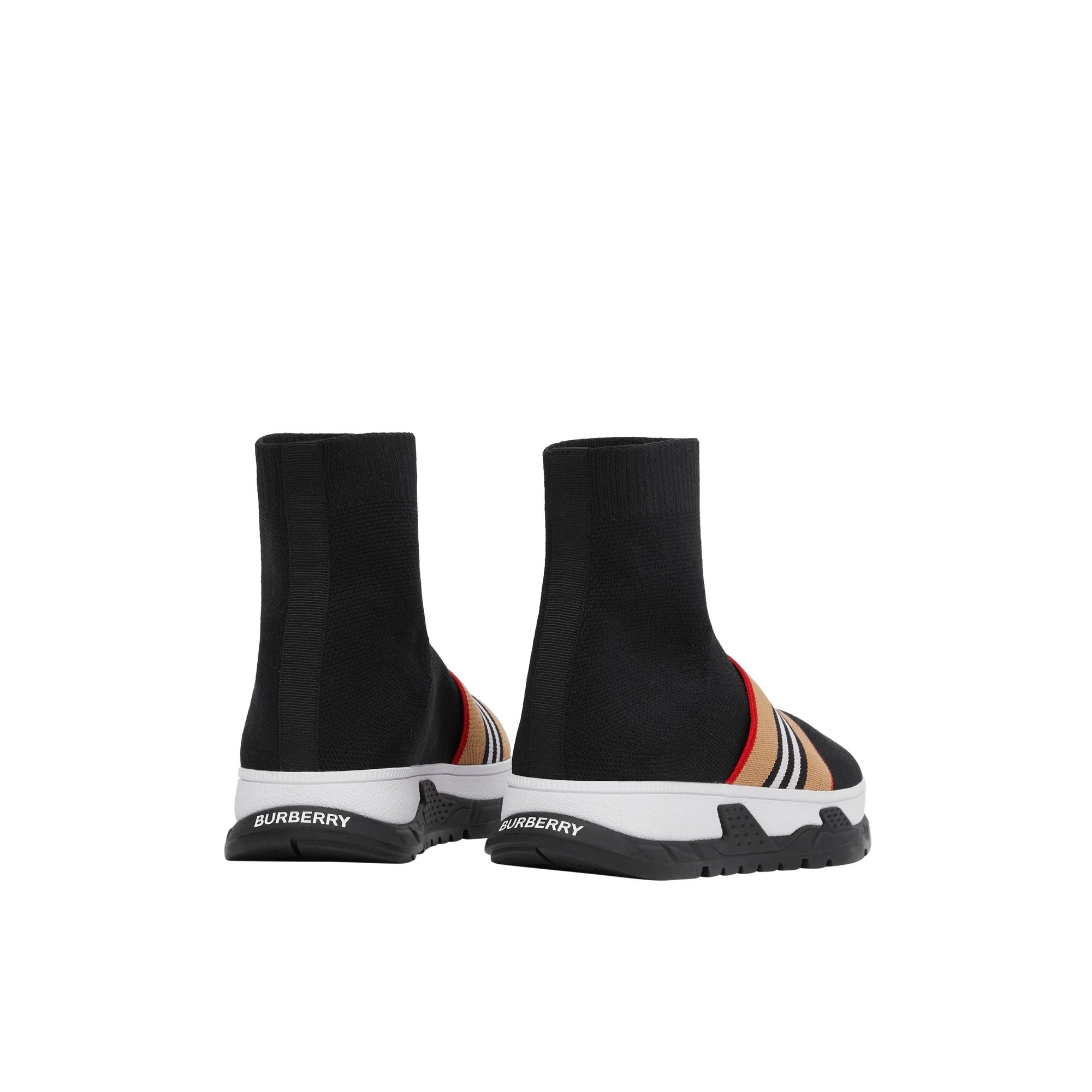Sneakers en tricot stretch à rayures iconiques - Black