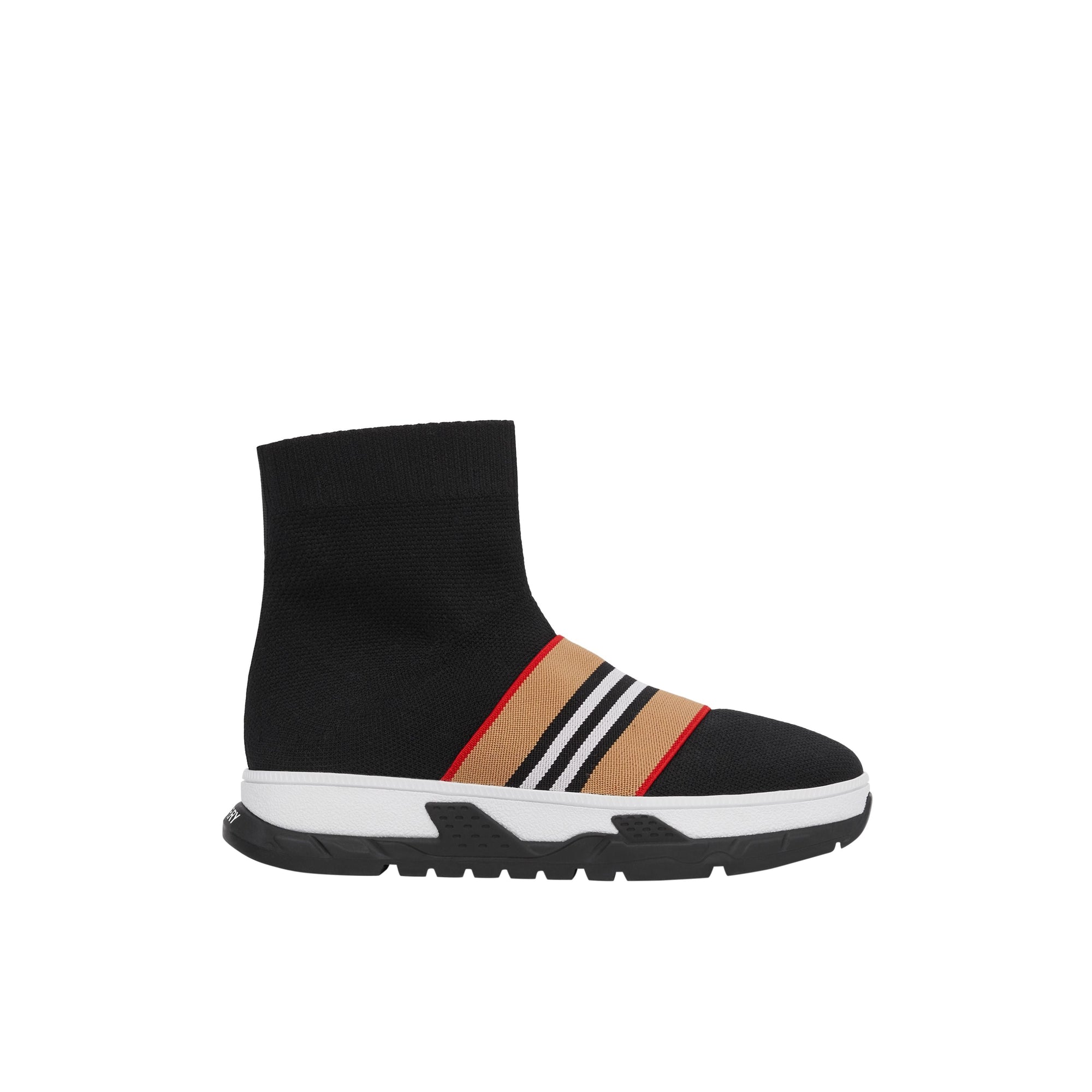 Sneakers en tricot stretch à rayures iconiques - Black