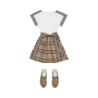 Robe enfant en coton avec Vintage Check - Archive Beige Check