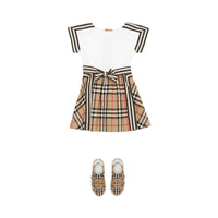 Robe bébé en coton avec Vintage Check - Archive Beige Check