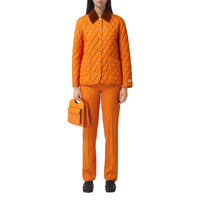 Veste matelassée avec col en velours côtelé - Bright Orange