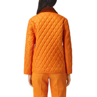 Veste matelassée avec col en velours côtelé - Bright Orange