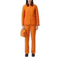 Veste matelassée avec col en velours côtelé - Bright Orange