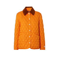 Veste matelassée avec col en velours côtelé - Bright Orange