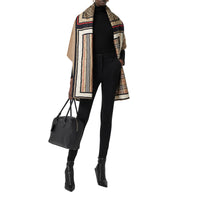 Cape en laine et cachemire à imprimé montage doublée - Archive Beige