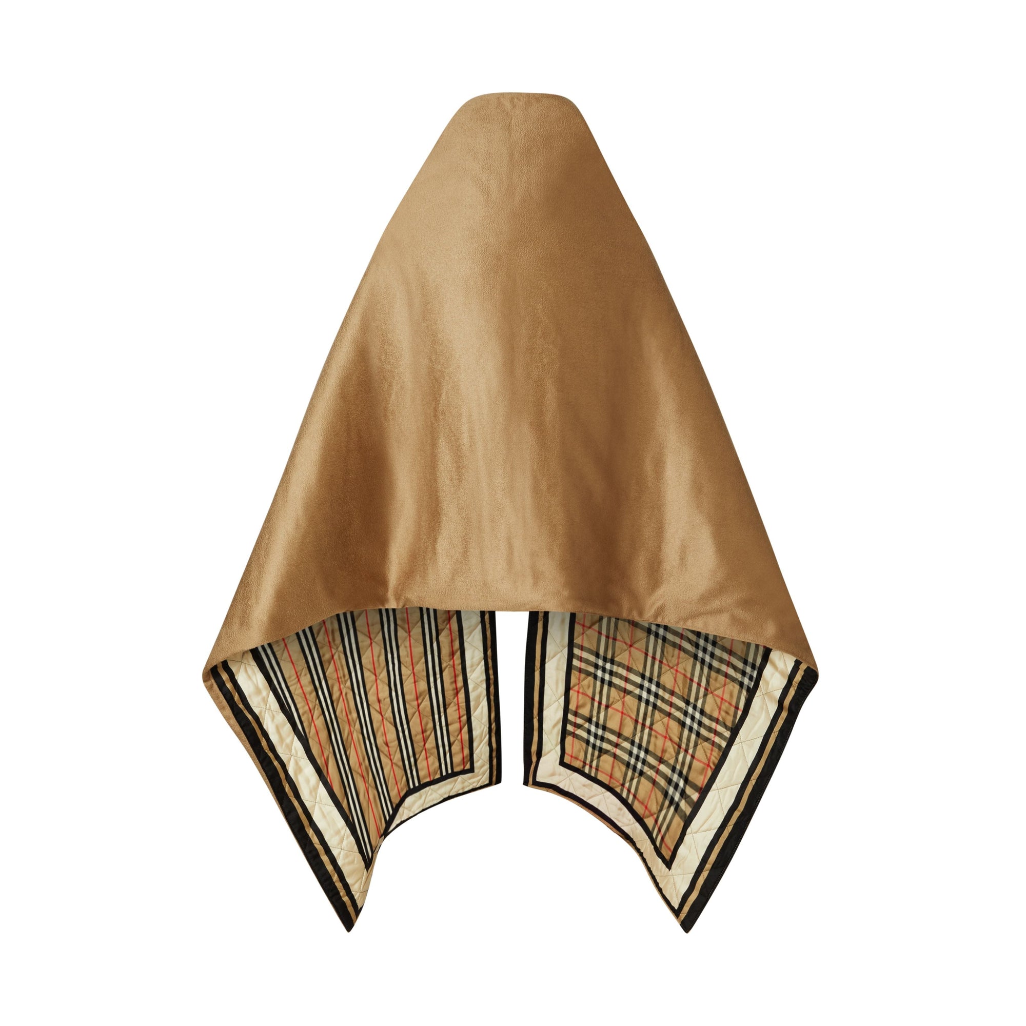 Cape en laine et cachemire à imprimé montage doublée - Archive Beige